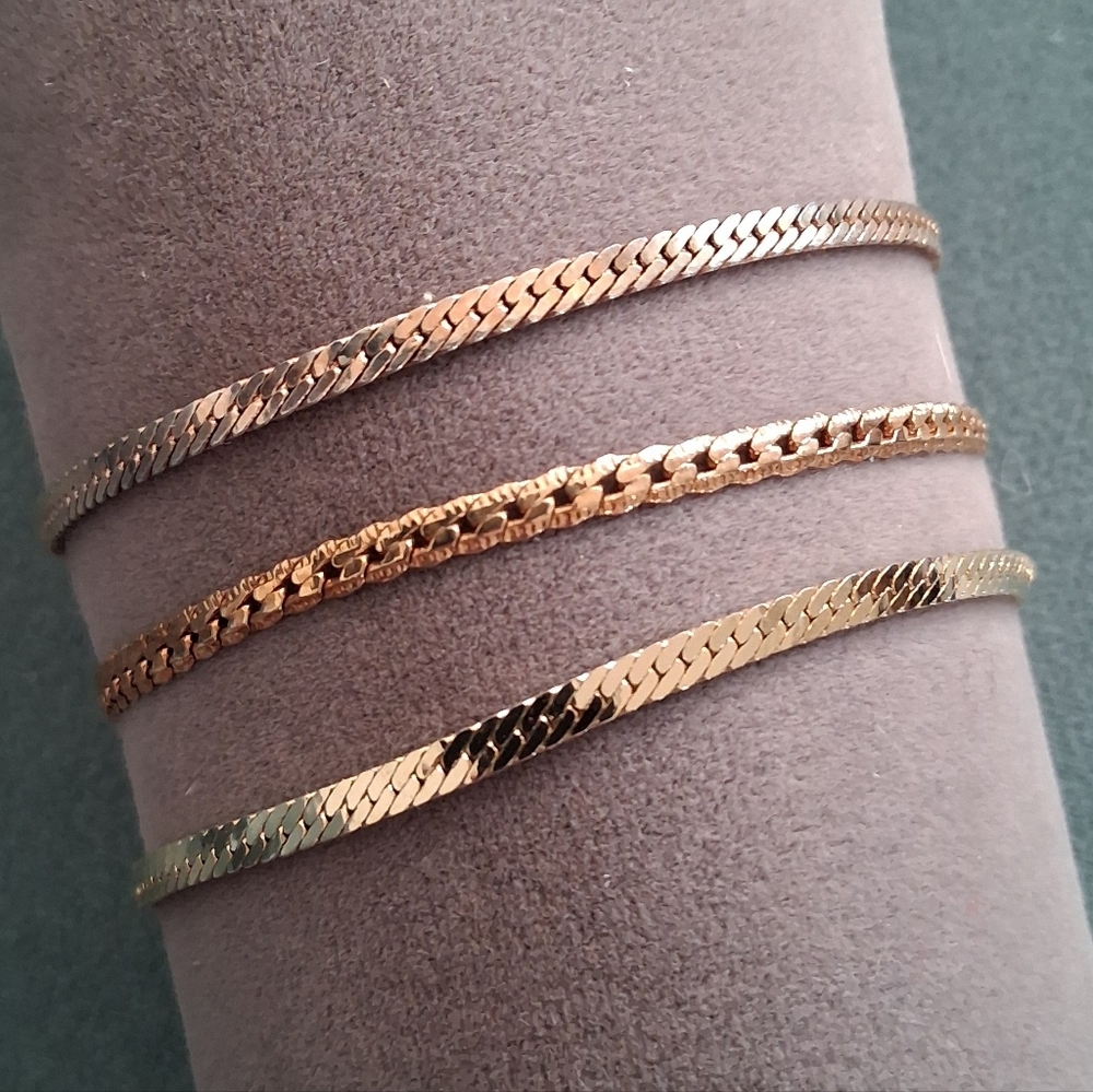 Gold-Tone Dainty Chain Bracelet Set